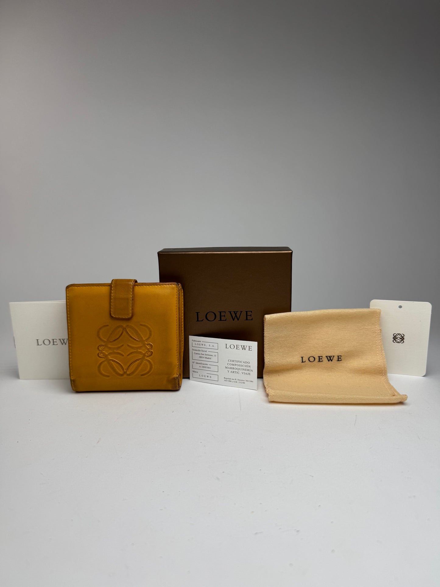 Vintage Loewe Madrid Leather Anagram wallet yellow
