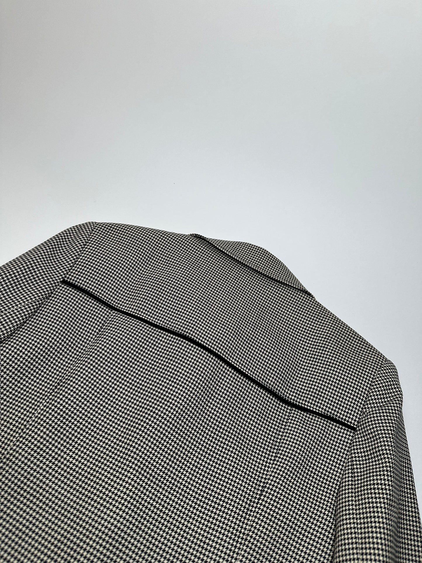 Vintage Courreges Wool Checked Blazer / Grey Black M