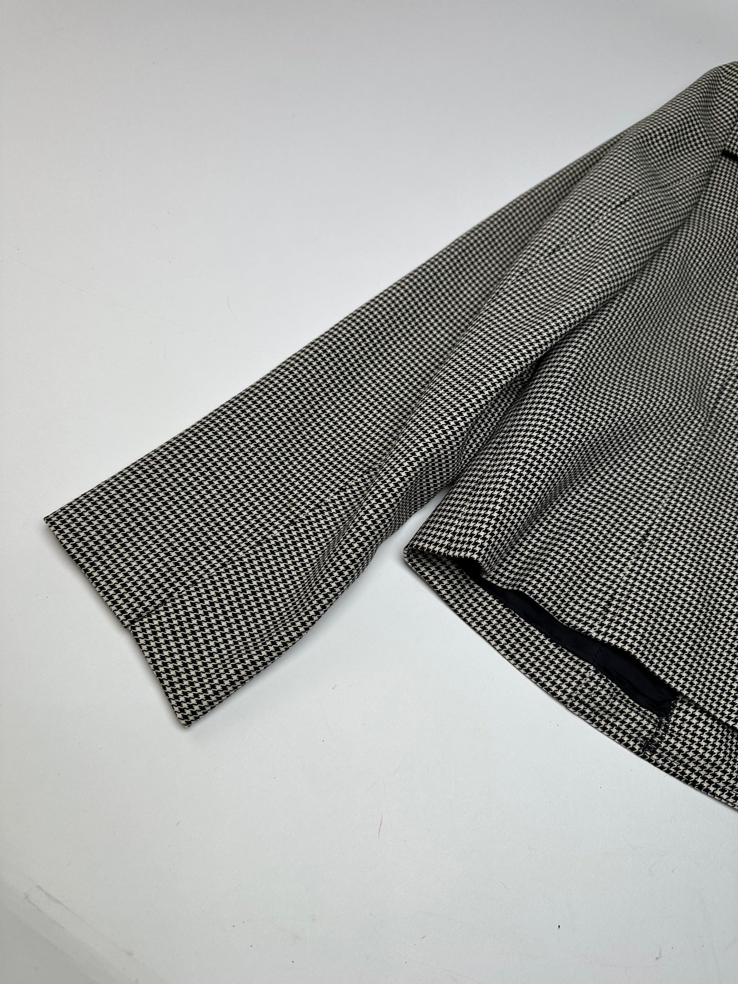 Vintage Courreges Wool Checked Blazer / Grey Black M