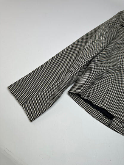 Vintage Courreges Wool Checked Blazer / Grey Black M