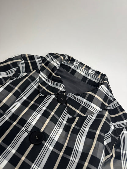 Vintage Courreges Trenchcoat black White Checked 36/S