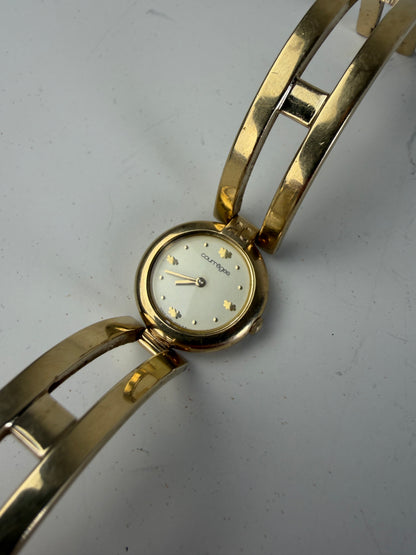 Vintage Courreges Bracelet Watch Gold Metal