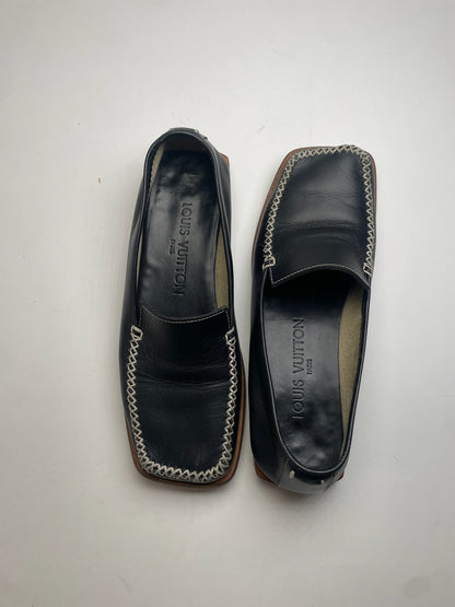 Vintage Louis Vuitton Leather Loafer Black EU35,5
