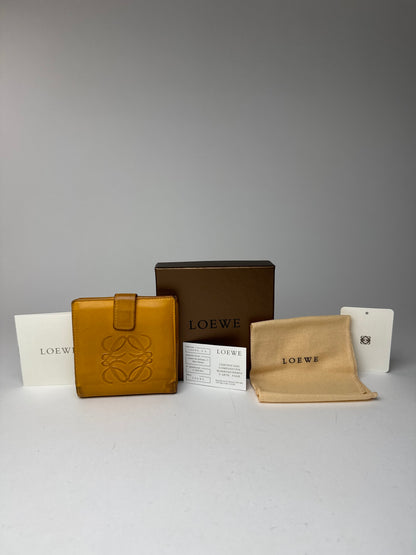 Vintage Loewe Madrid Leather Anagram wallet yellow