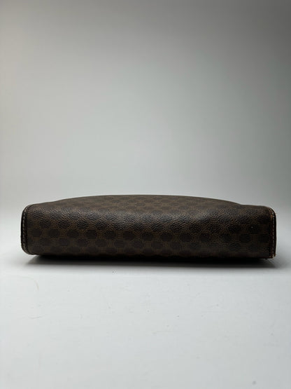 Pochette vintage Celine Paris en cuir monogramme marron