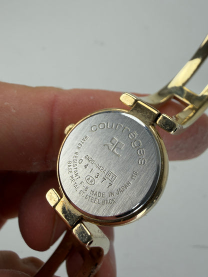 Vintage Courreges Bracelet Watch Gold Metal