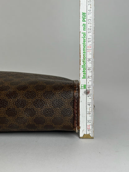 Pochette vintage Celine Paris en cuir monogramme marron