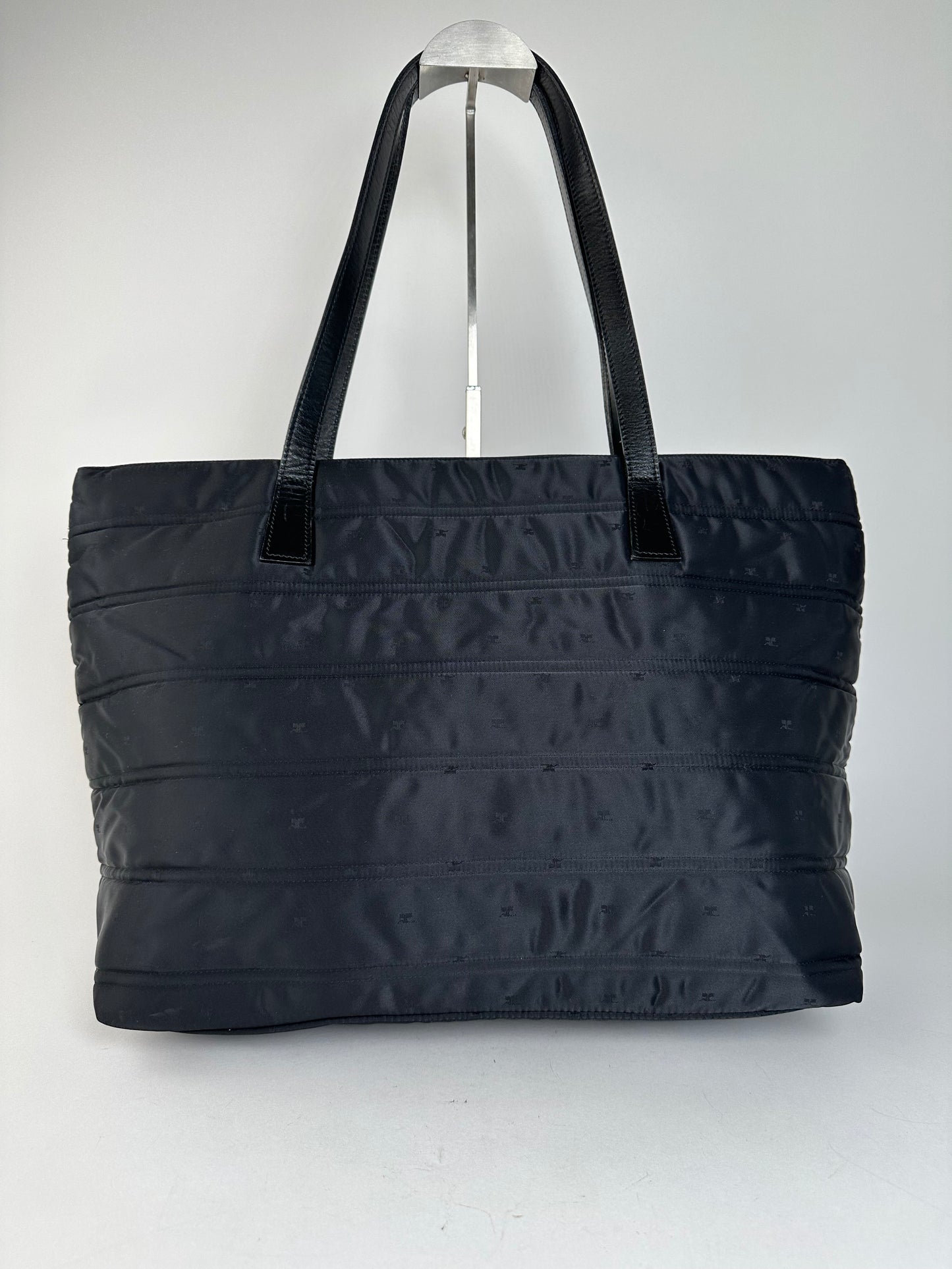 Vintage Courreges Nylon Tote Bag Black