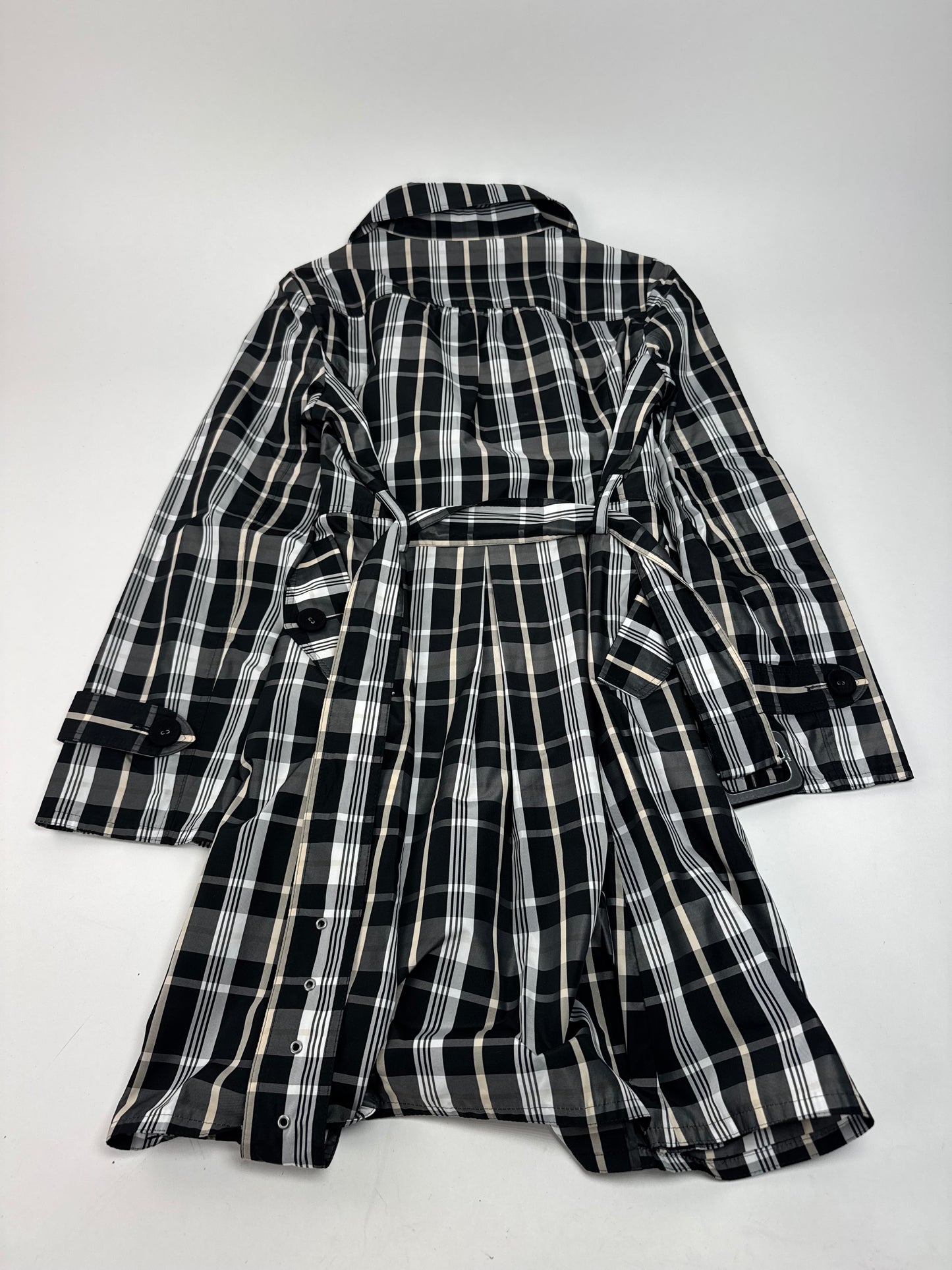 Vintage Courreges Trenchcoat black White Checked 36/S