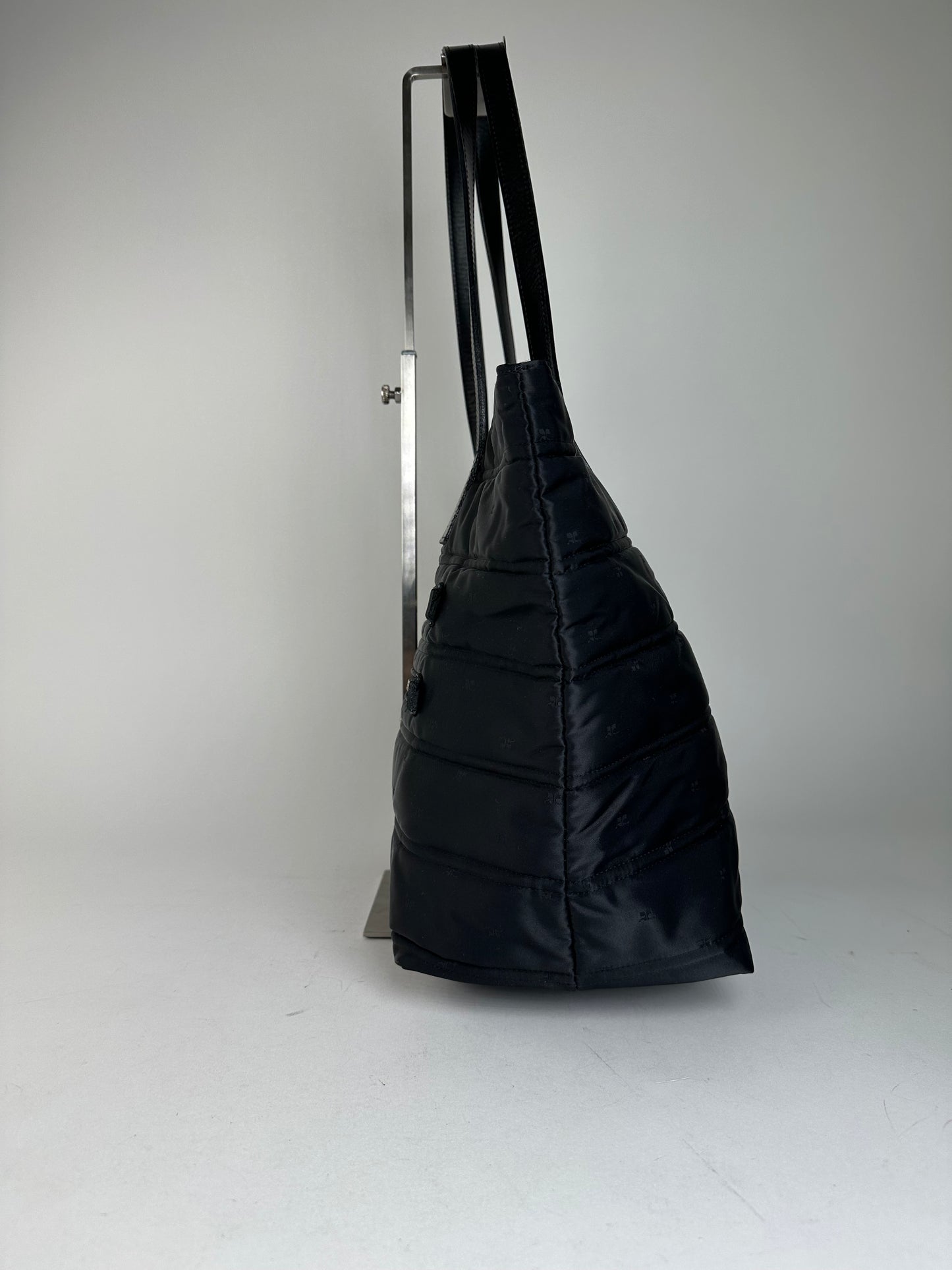 Vintage Courreges Nylon Tote Bag Black