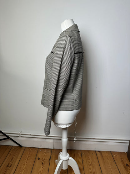 Vintage Courreges Wool Checked Blazer / Grey Black M