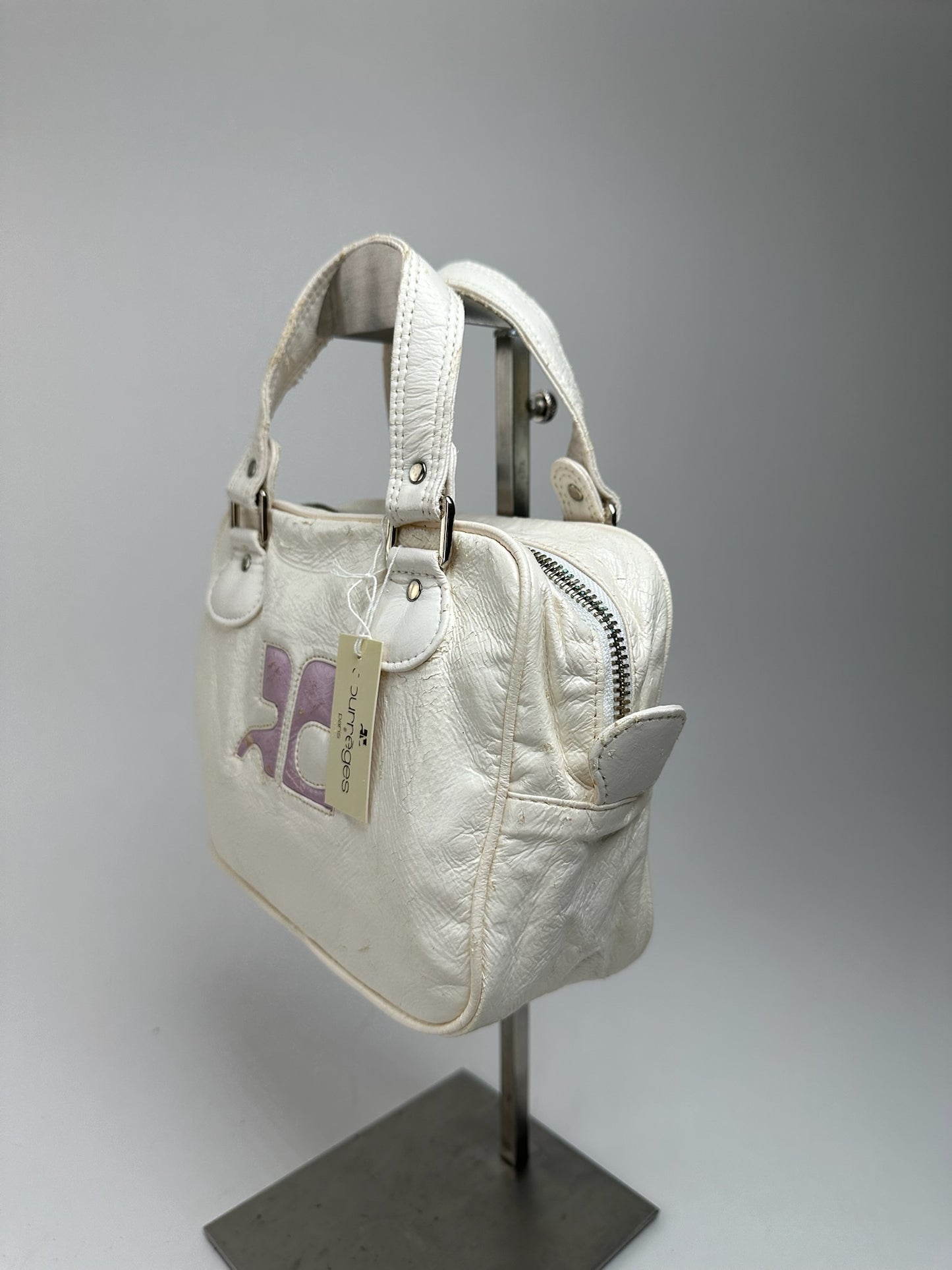 Vintage Courreges Patent Leather bag white new