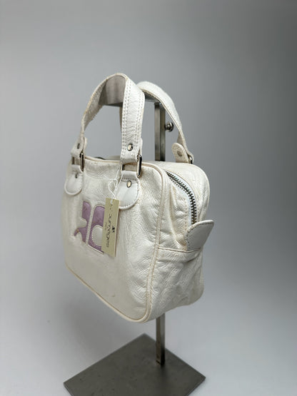 Vintage Courreges Patent Leather bag white new