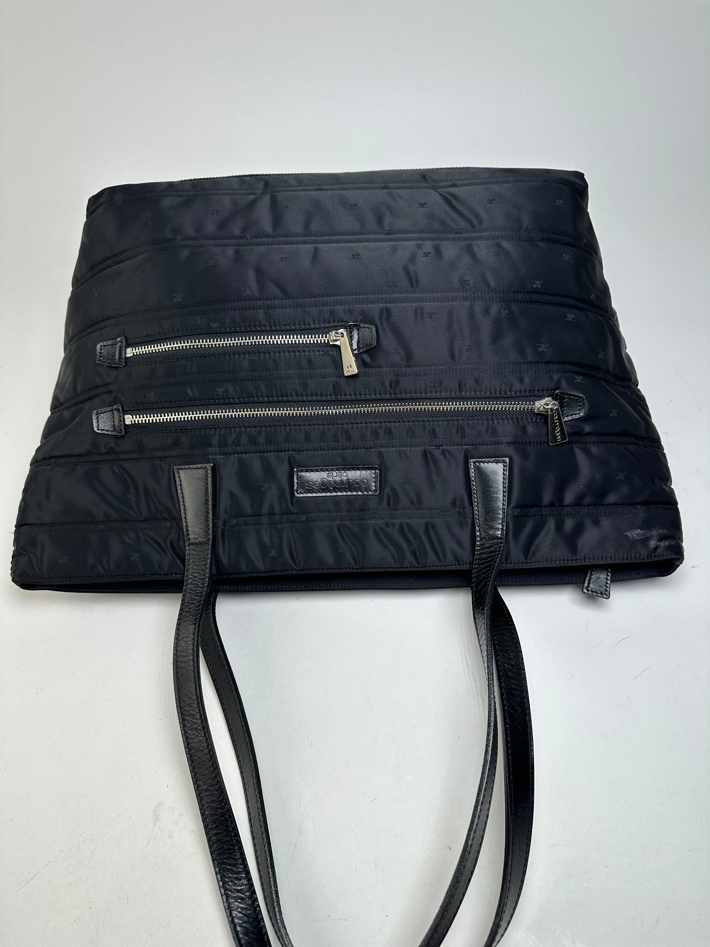 Vintage Courreges Nylon Tote Bag Black