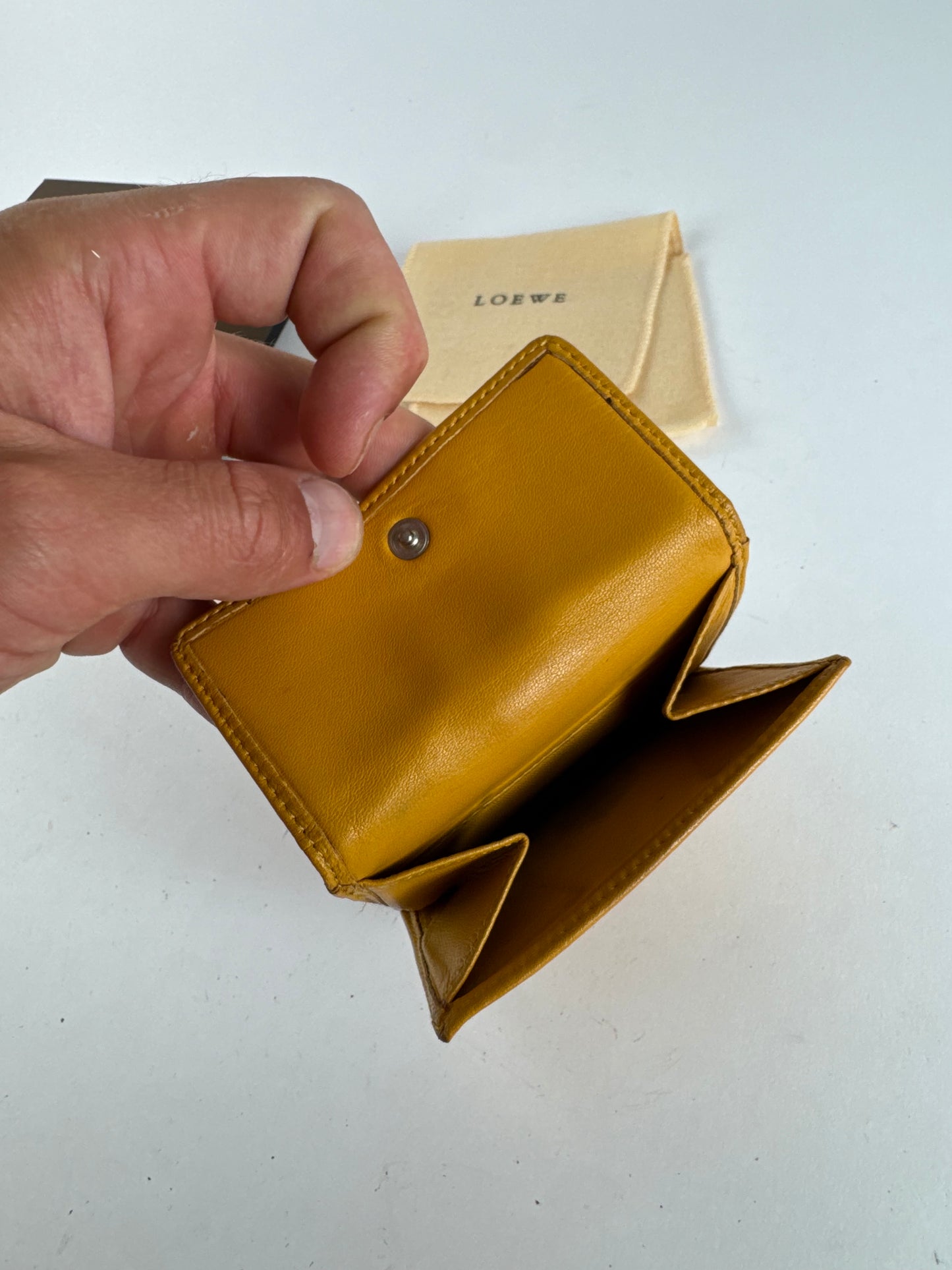 Vintage Loewe Madrid Leather Anagram wallet yellow
