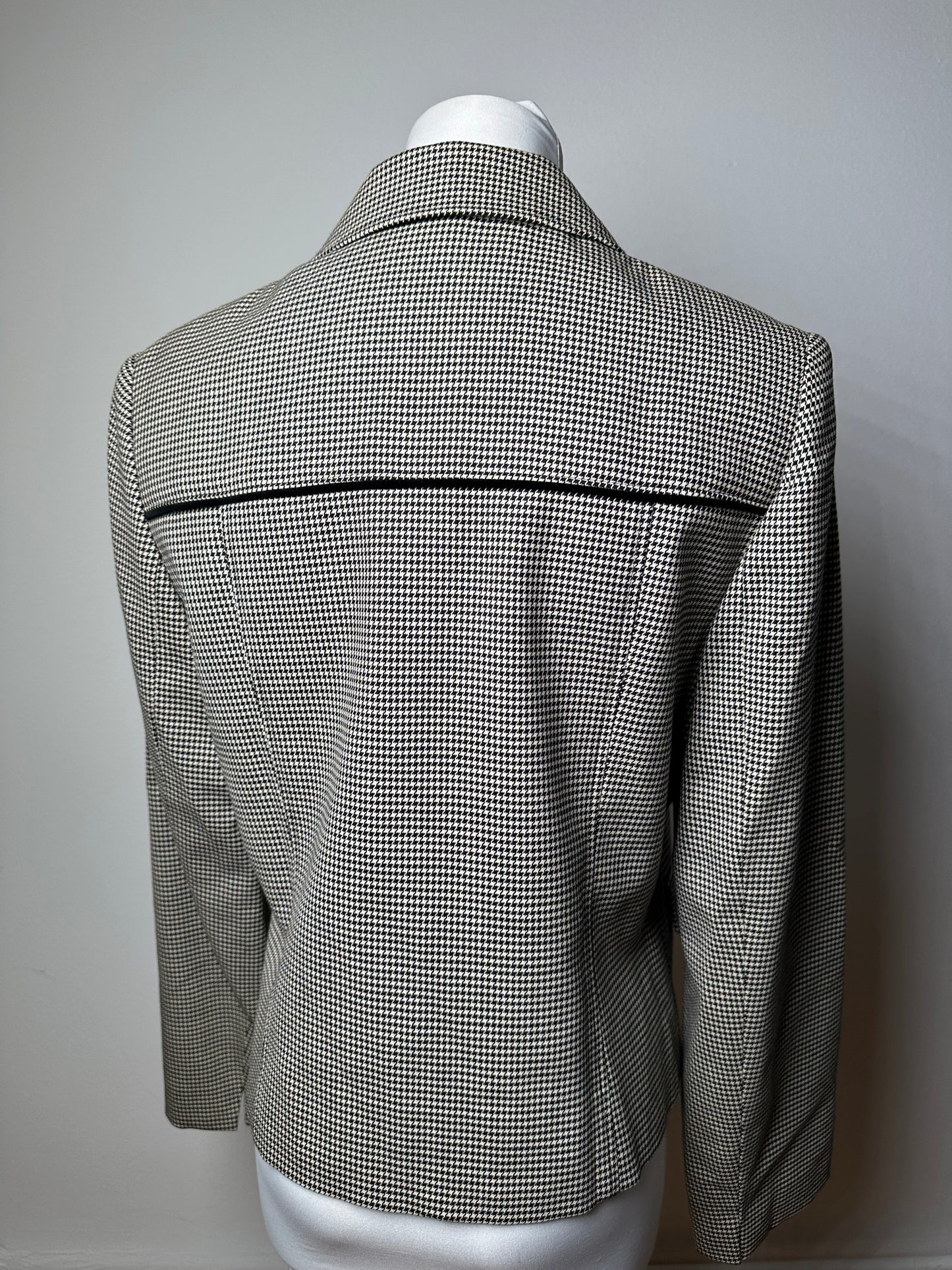 Vintage Courreges Wool Checked Blazer / Grey Black M