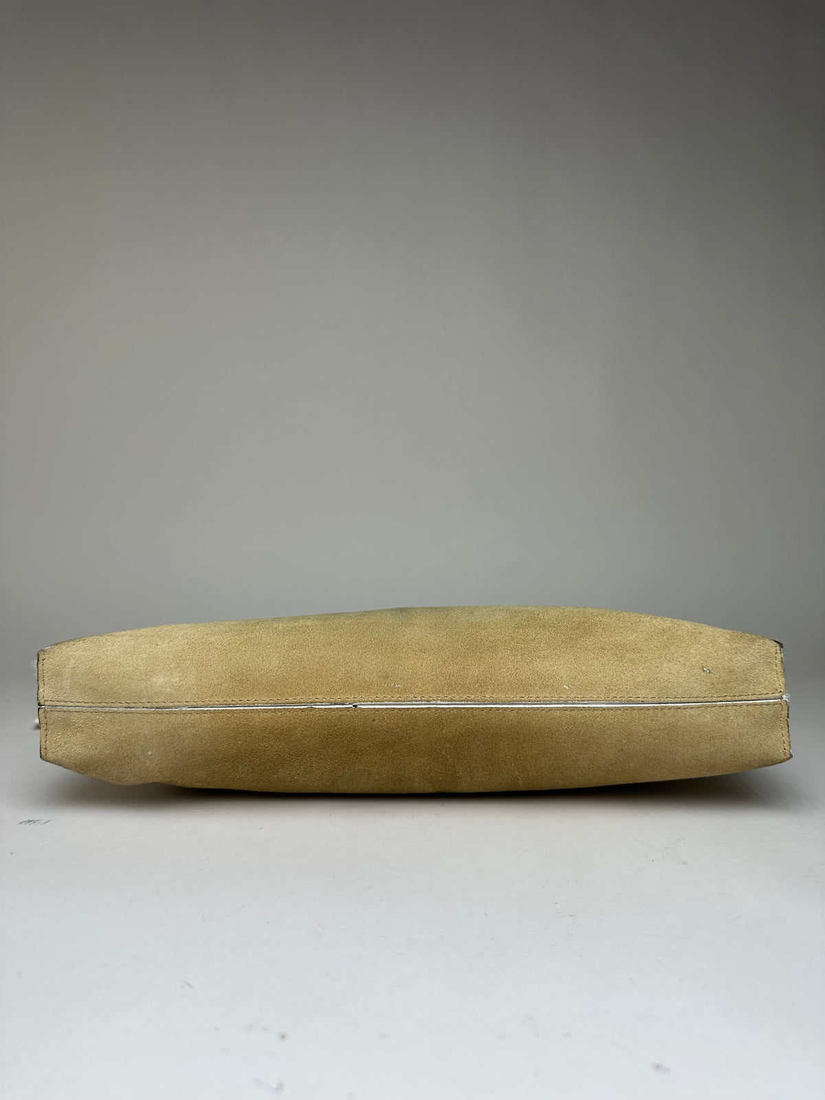 Vintage Loewe Suede-Like Zip Clutch c. Late 2000s Beige
