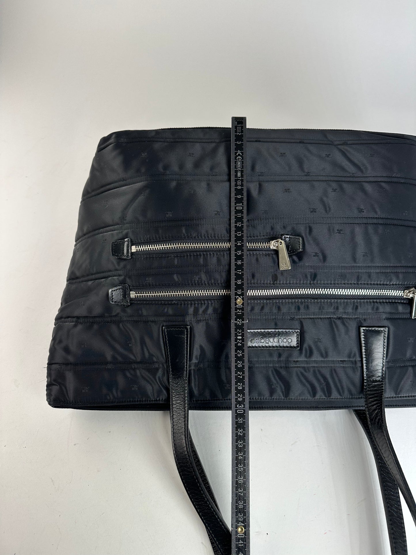 Vintage Courreges Nylon Tote Bag Black