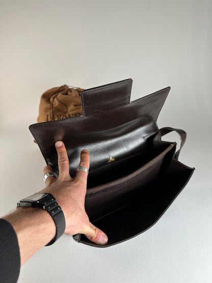 Vintage Loewe Madrid Leather Handbag Brown