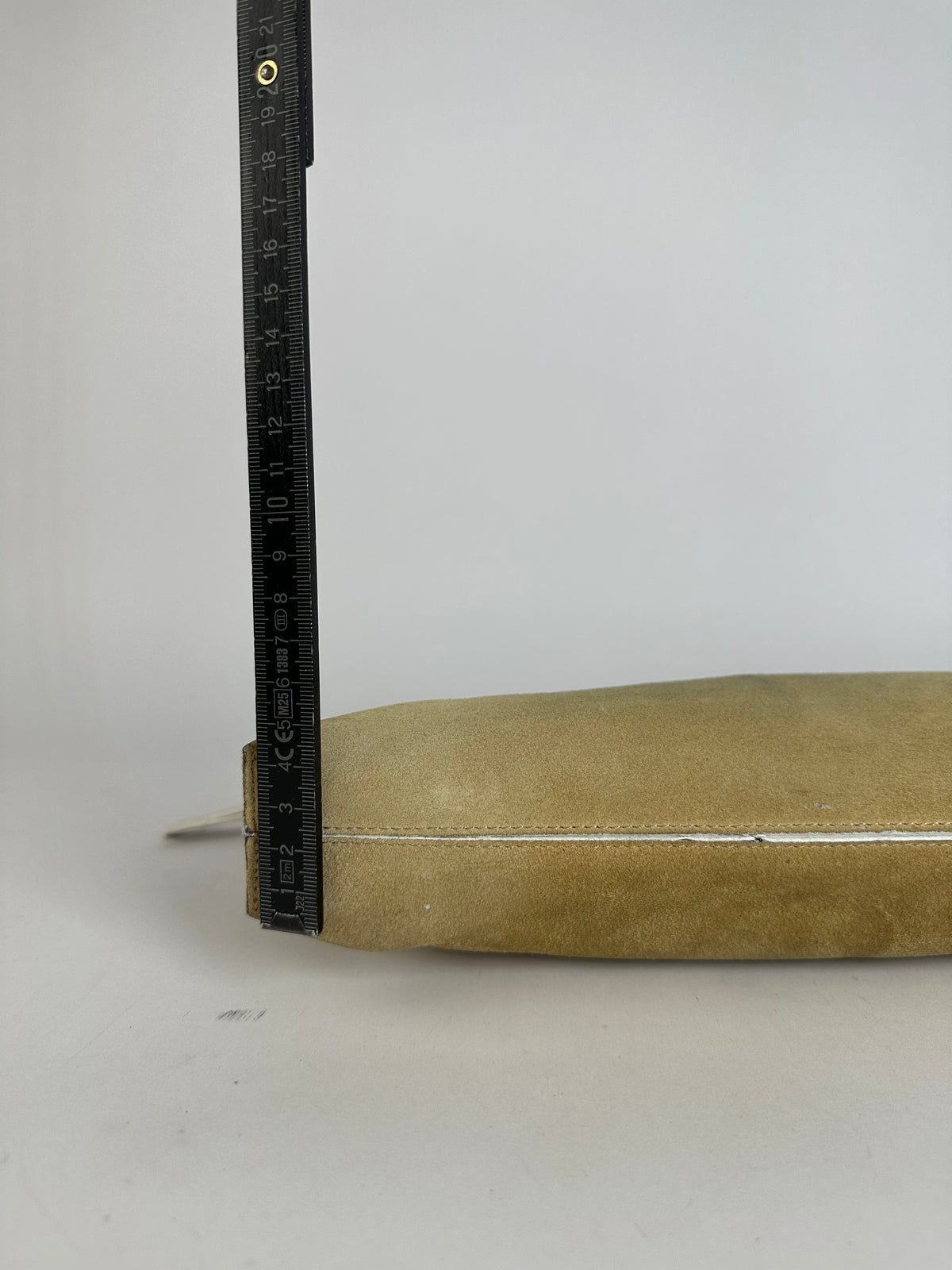 Vintage Loewe Suede-Like Zip Clutch c. Late 2000s Beige