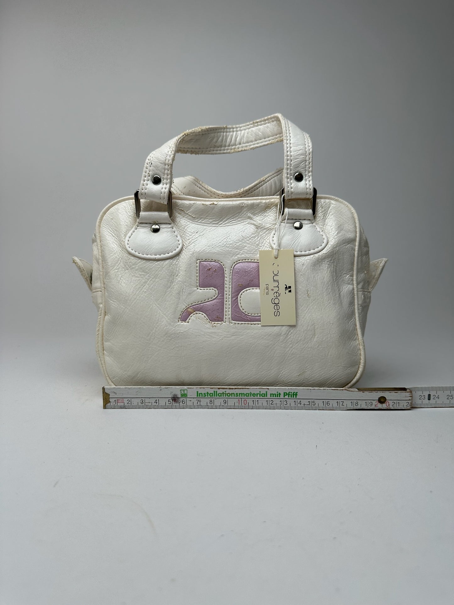 Vintage Courreges Patent Leather bag white new