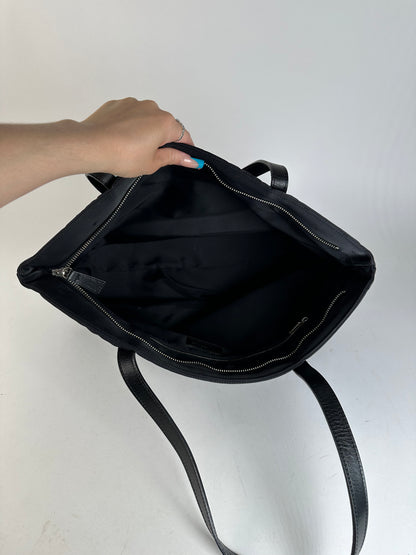 Vintage Courreges Nylon Tote Bag Black