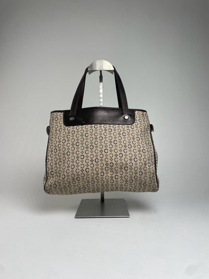 Vintage Celine Monogram Handbag Beige Brown