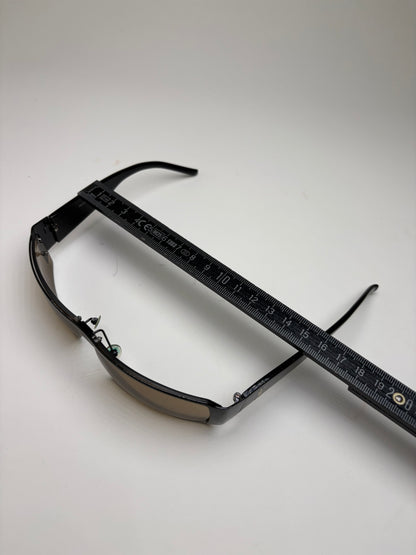 Vintage Yves Saint Laurent Logo Sunglasses Black Brown Gradient