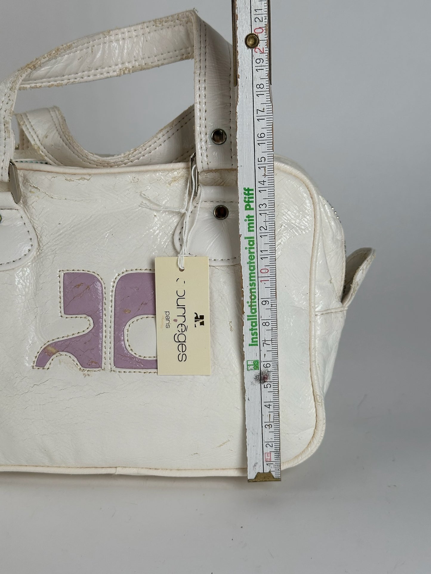 Vintage Courreges Patent Leather bag white new