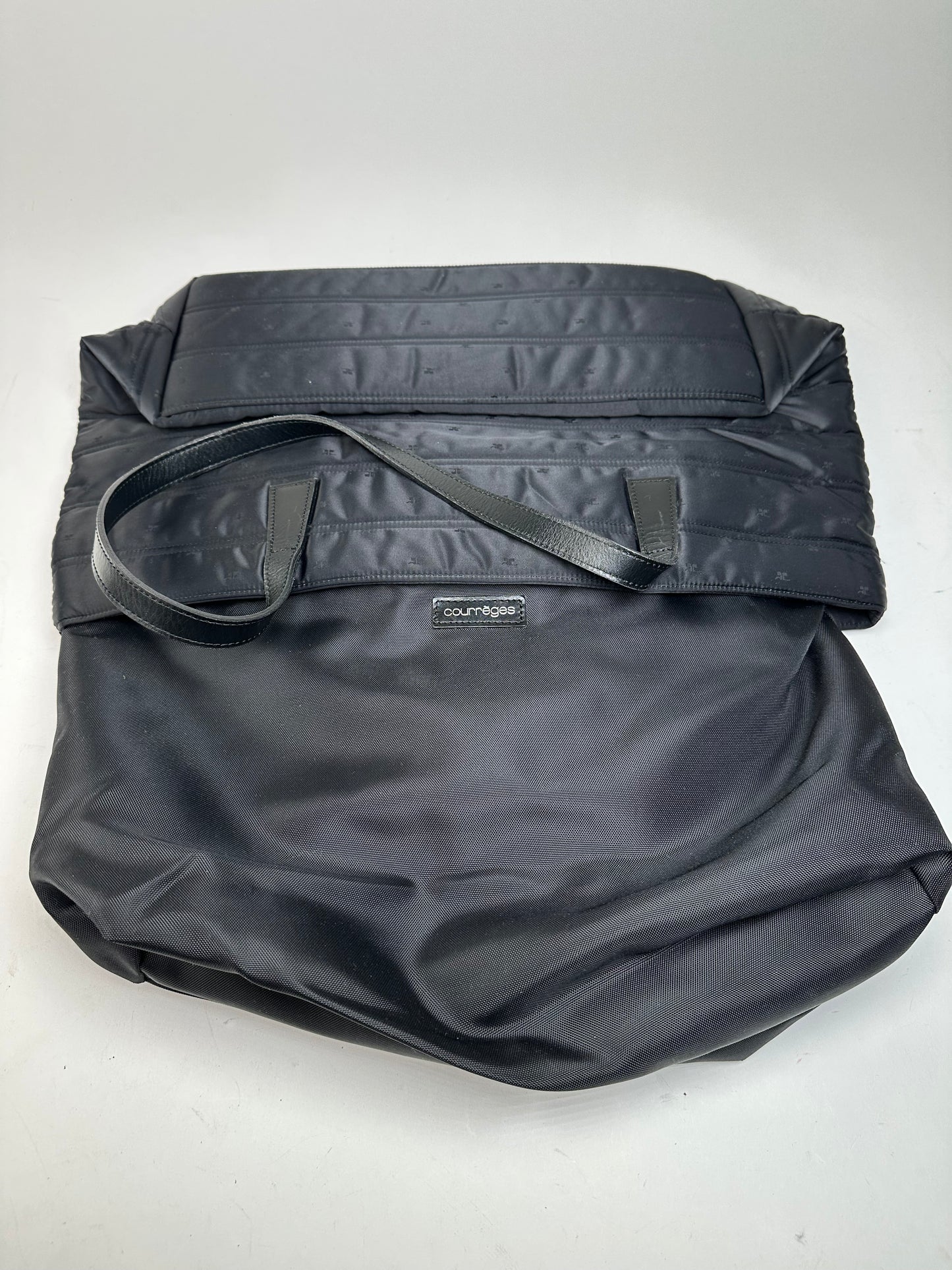 Vintage Courreges Nylon Tote Bag Black
