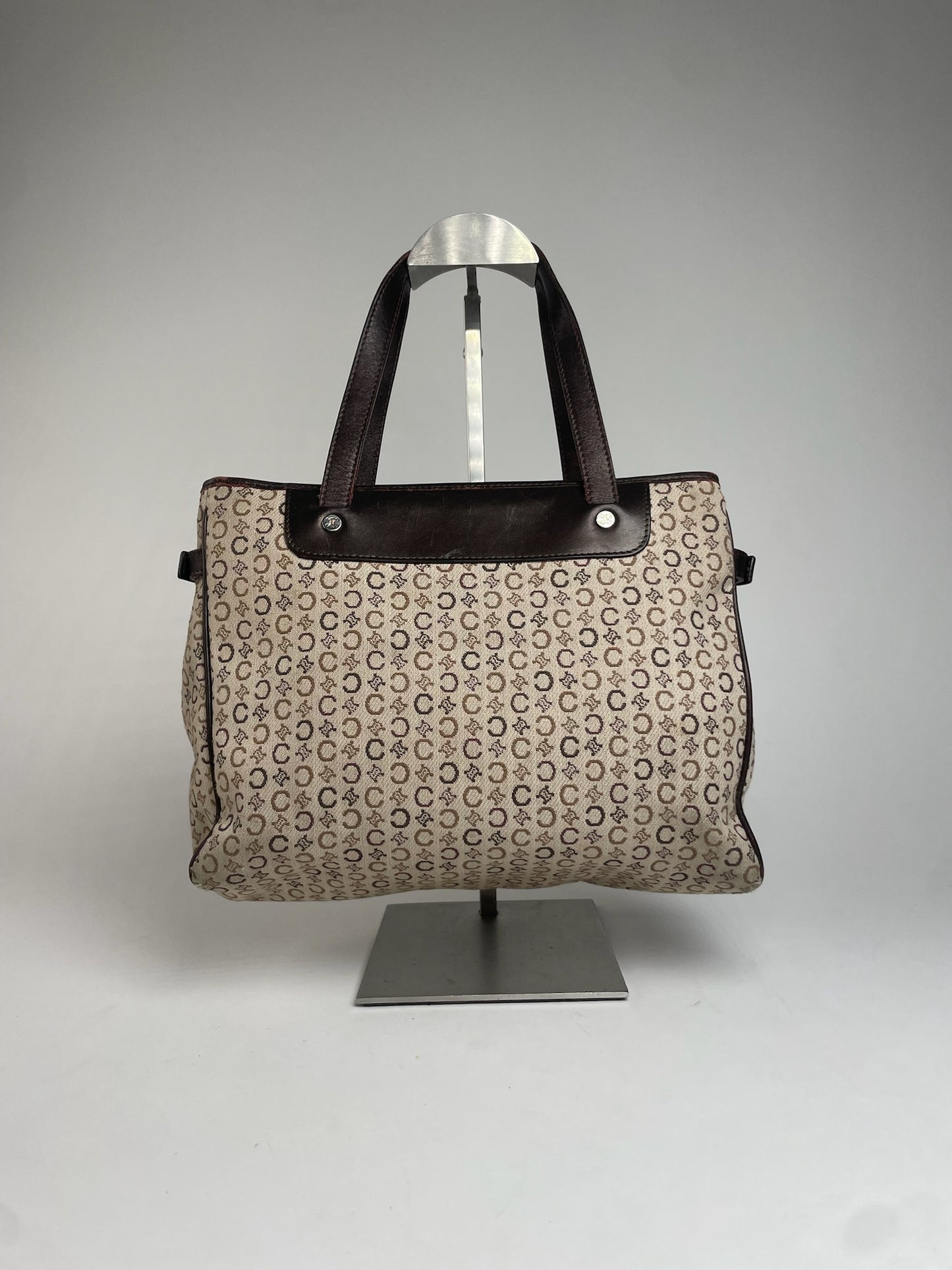 Vintage Celine Monogram Handbag Beige Brown