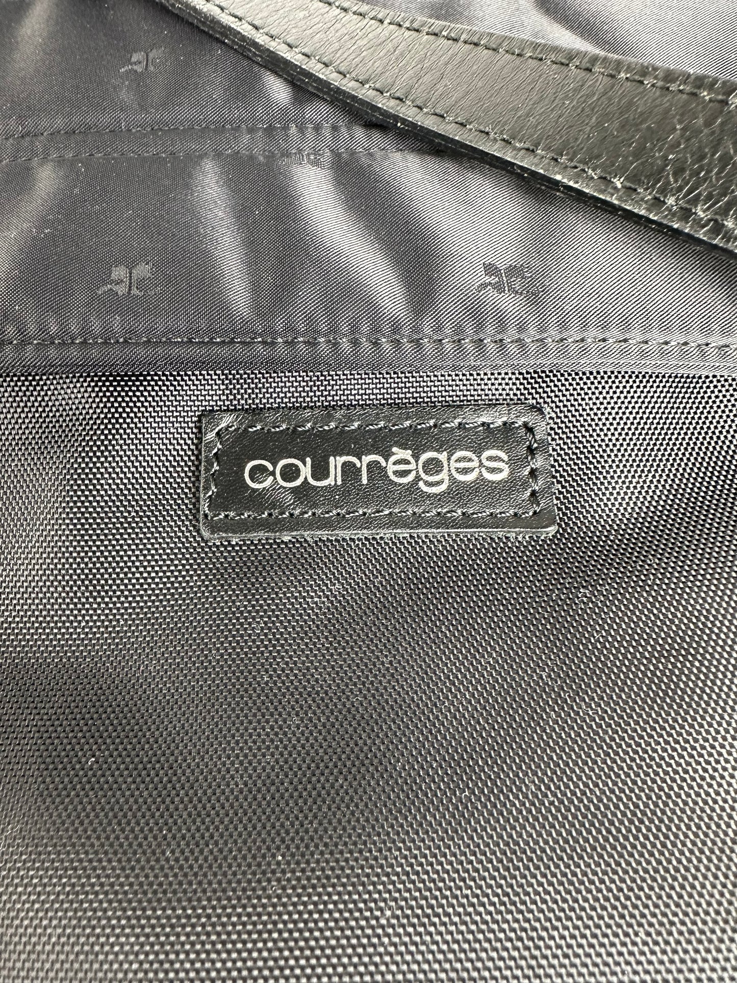Vintage Courreges Nylon Tote Bag Black