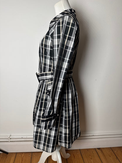 Vintage Courreges Trenchcoat black White Checked 36/S