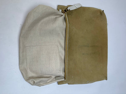 Vintage Loewe Suede-Like Zip Clutch c. Late 2000s Beige
