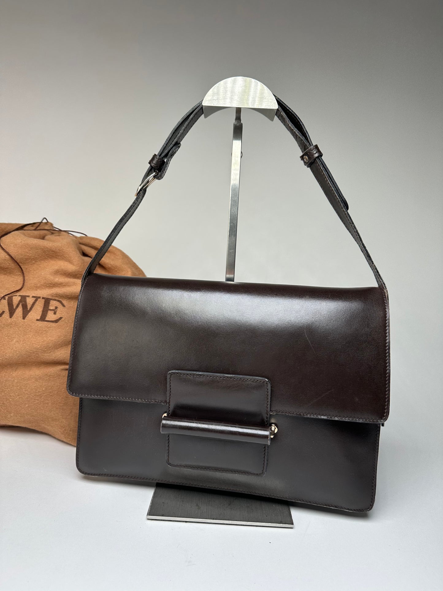 Vintage Loewe Madrid Leather Handbag Brown