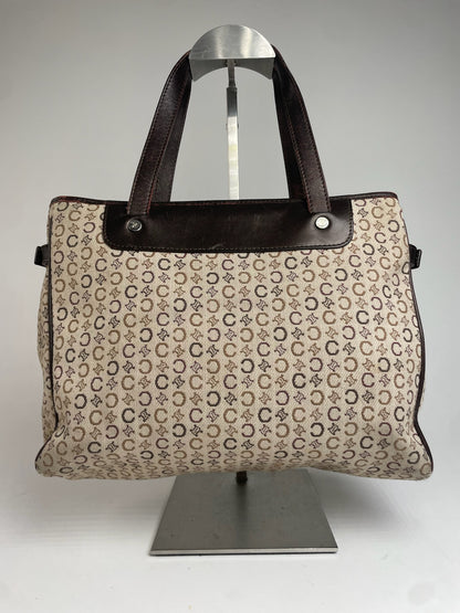 Vintage Celine Monogram Handbag Beige Brown