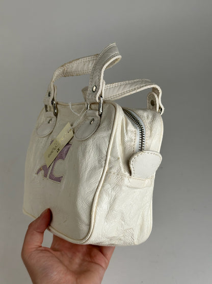Vintage Courreges Patent Leather bag white new