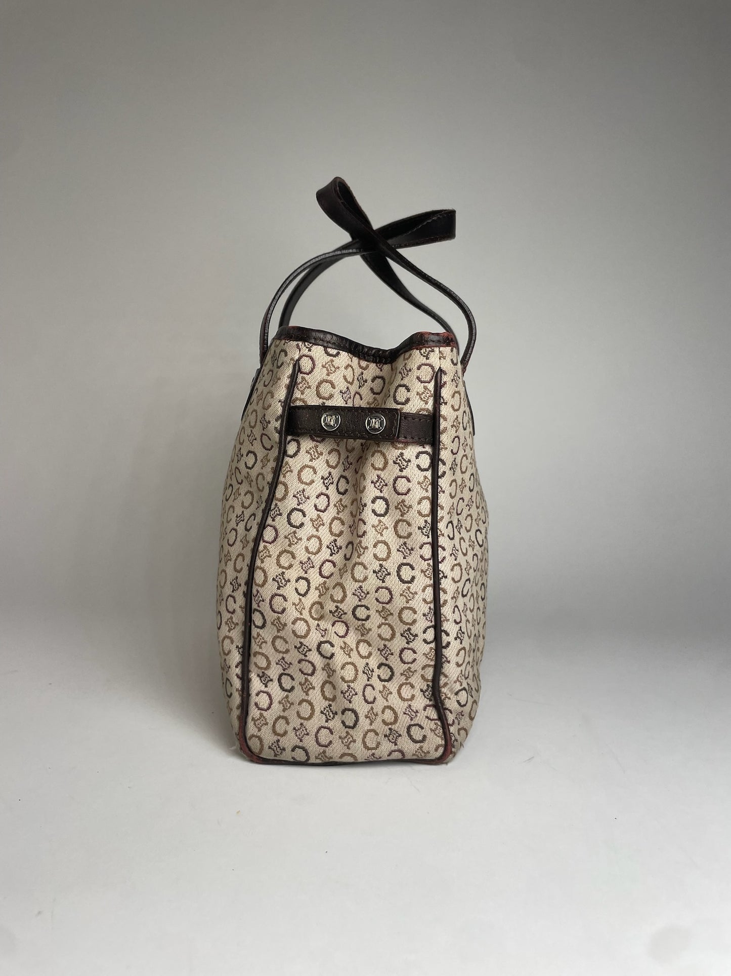 Vintage Celine Monogram Handbag Beige Brown