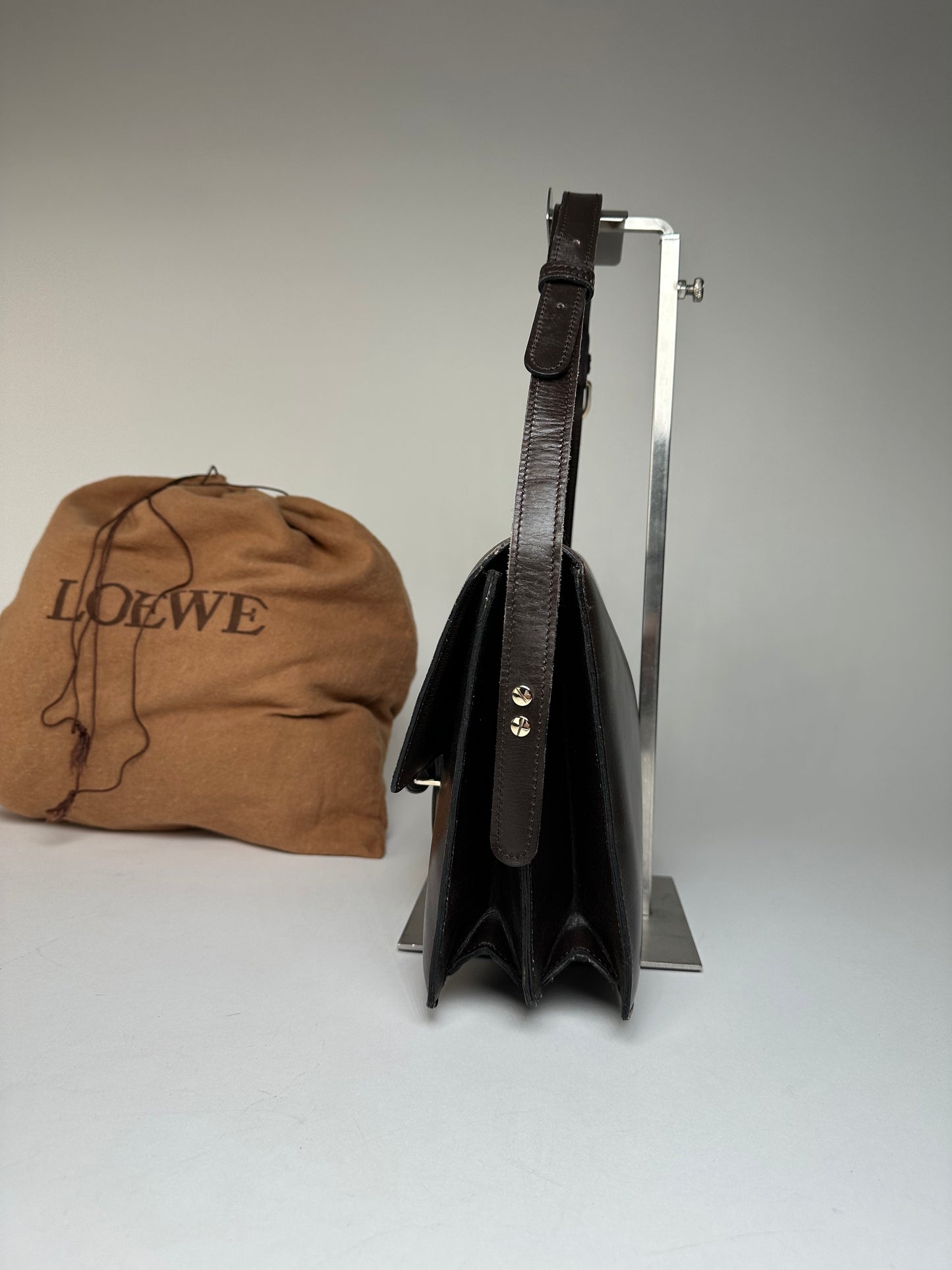 Vintage Loewe Madrid Leather Handbag Brown