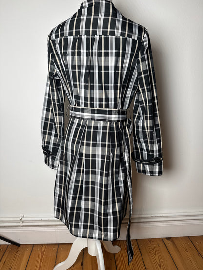 Vintage Courreges Trenchcoat black White Checked 36/S