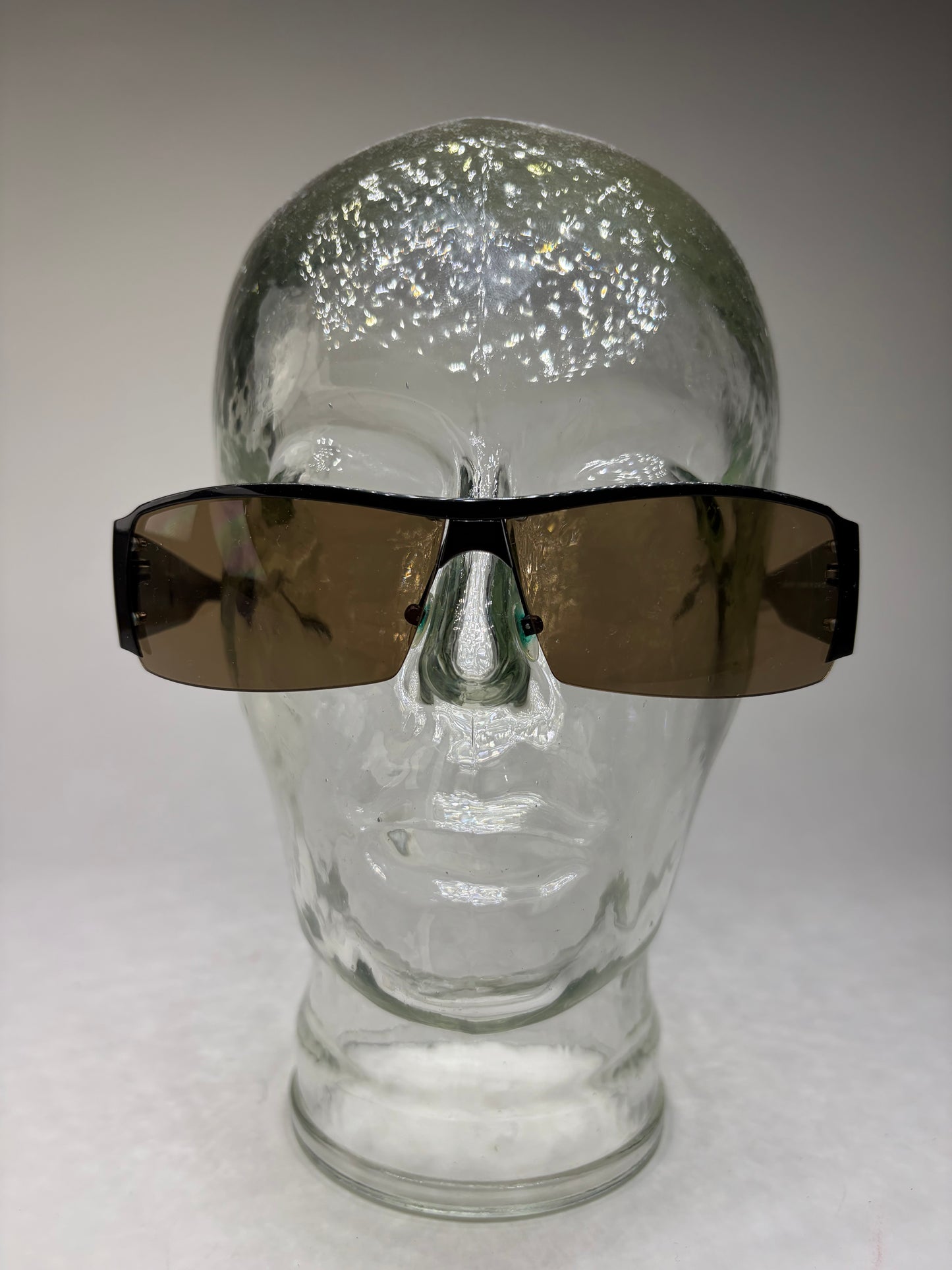 Vintage Yves Saint Laurent Logo Sunglasses Black Brown Gradient