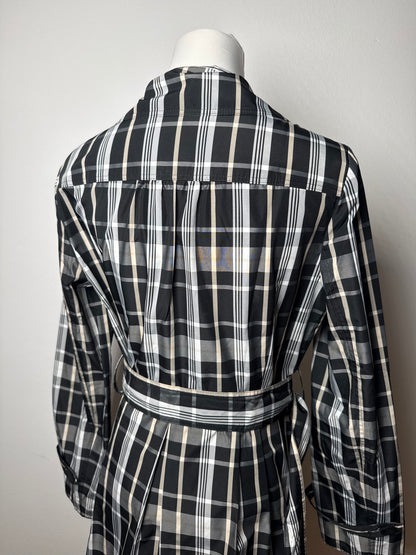 Vintage Courreges Trenchcoat black White Checked 36/S