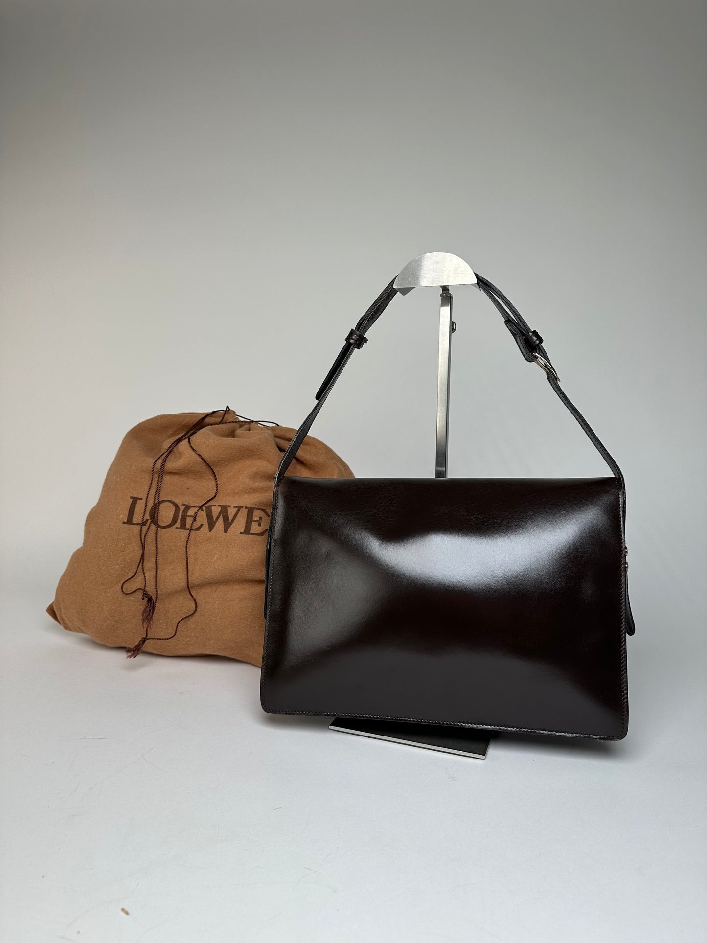 Vintage Loewe Madrid Leather Handbag Brown