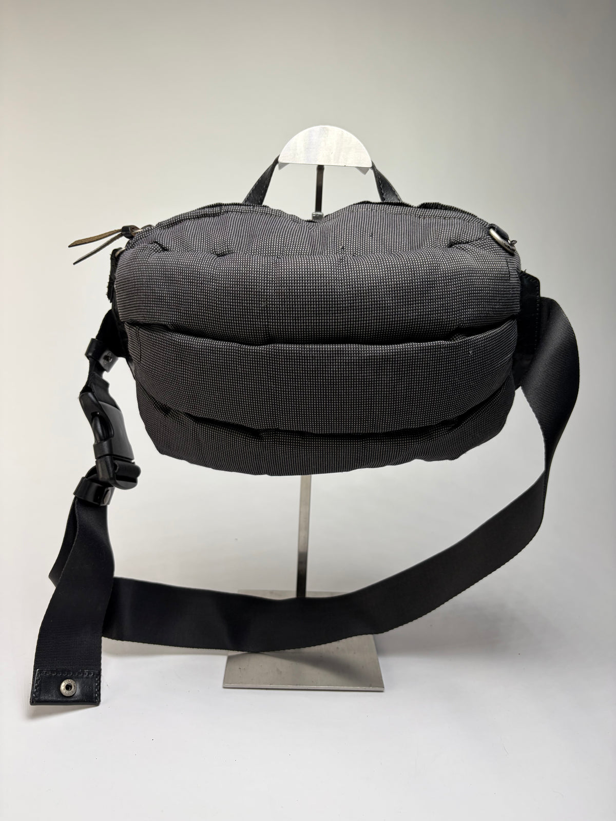 Vintage Issey Miyake Textured Nylon Sling Bag Black