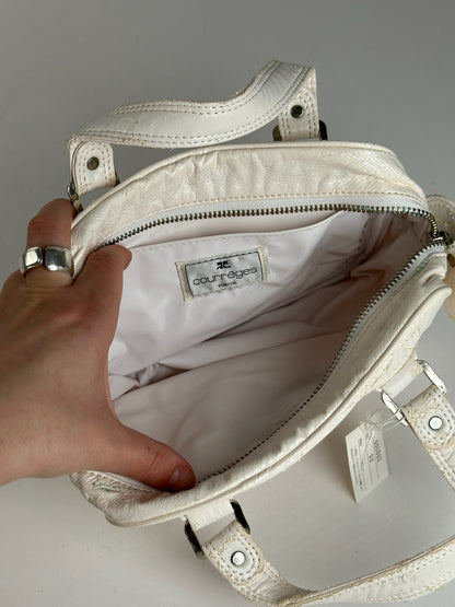 Vintage Courreges Patent Leather bag white new