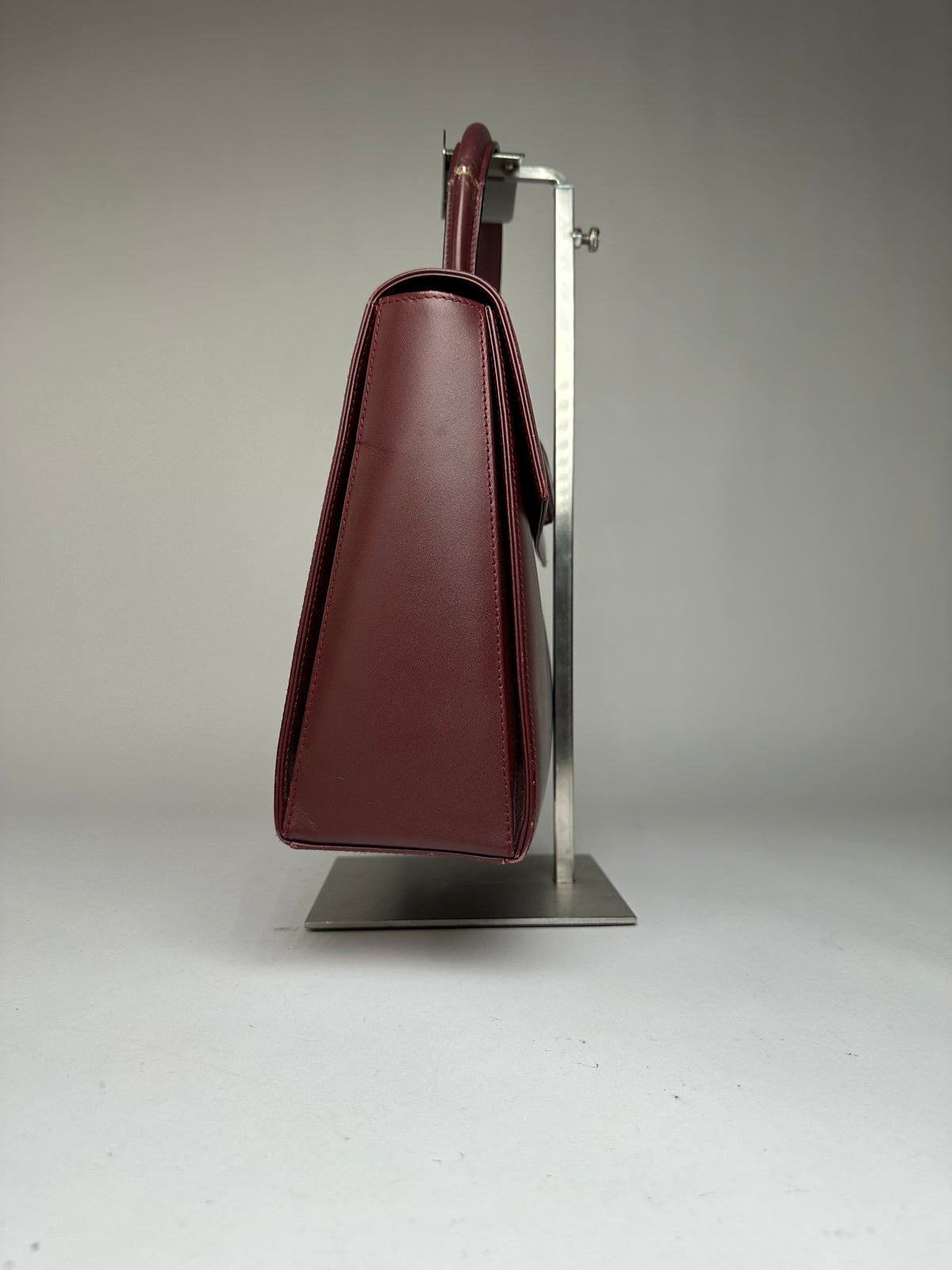 Vintage Cartier Structured Top-Handle Bag c. Late 1980s Burgundy