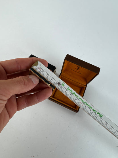 Vintage Yves Saint Laurent money Tie clamp black silver