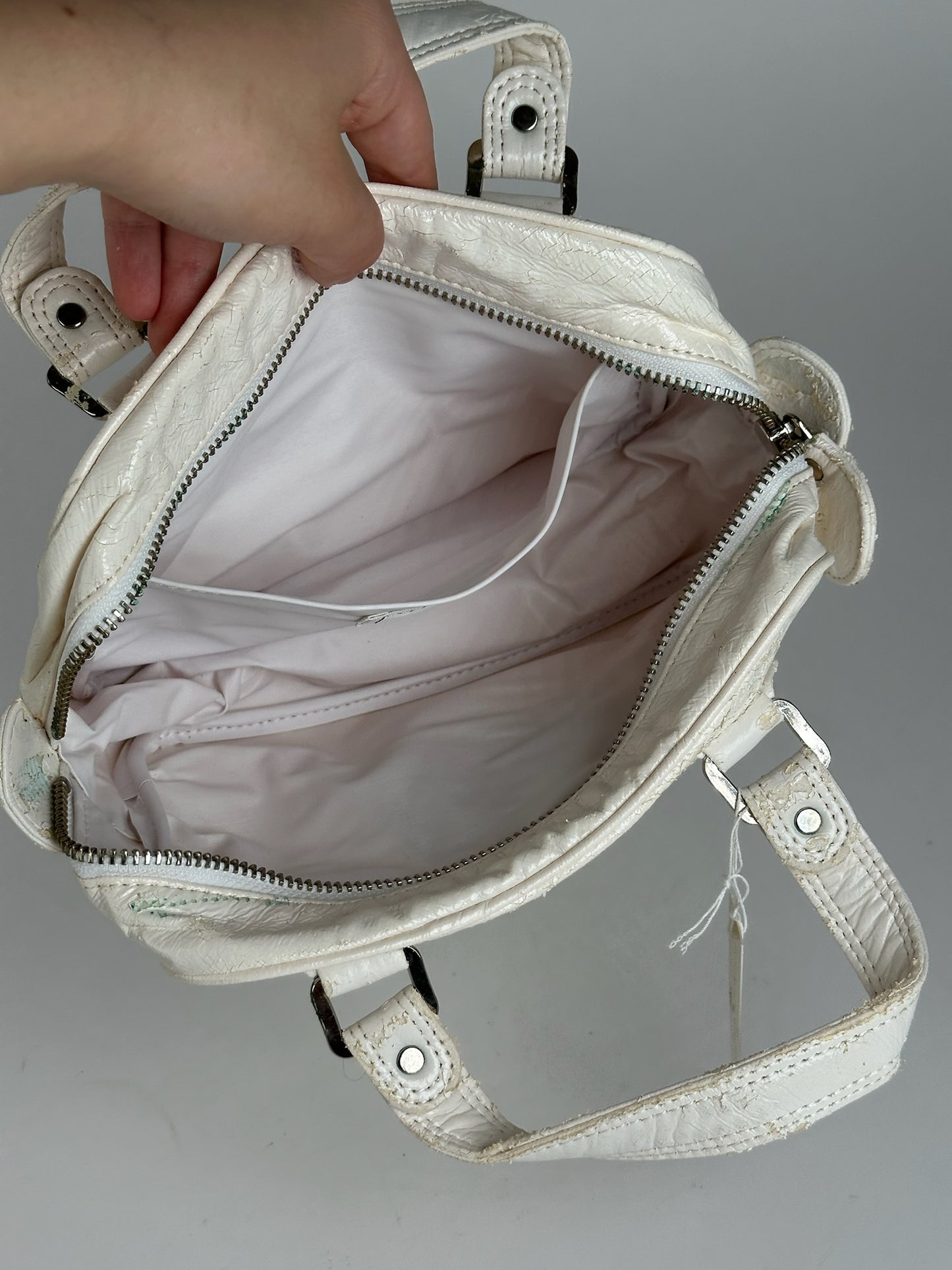 Vintage Courreges Patent Leather bag white new