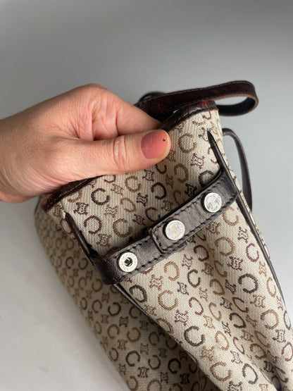 Vintage Celine Monogram Handbag Beige Brown