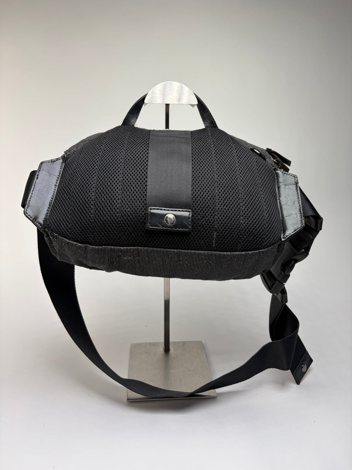 Vintage Issey Miyake Textured Nylon Sling Bag Black